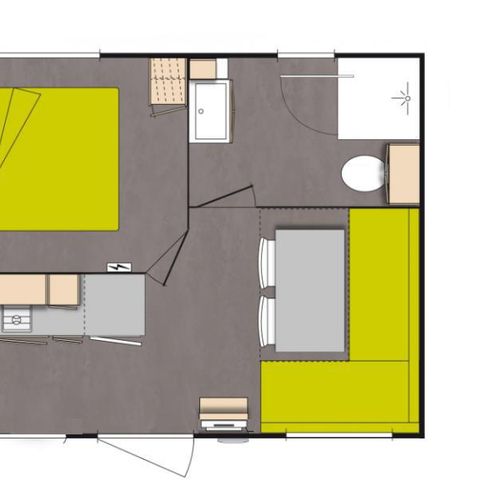 Mobilheim 2 Personen - Mobil Home Confort Mervent - 1 Zimmer
