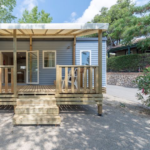 Mobilheim 6 Personen - Premium | 3 Zi. | 6 Pers. | Erhöhte Terrasse | Klima.