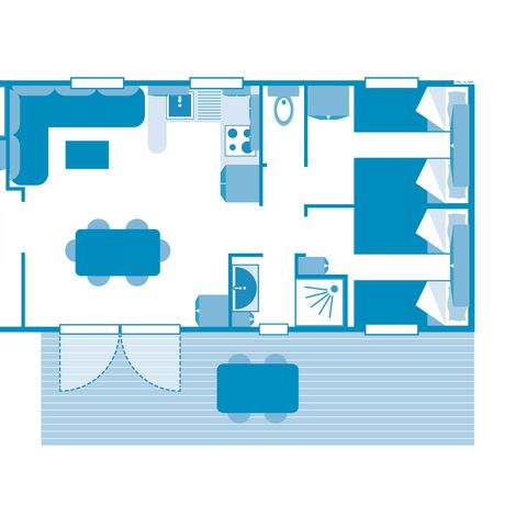 Mobilheim 6 Personen - COTTAGE 6p 3ch 2SdB ****