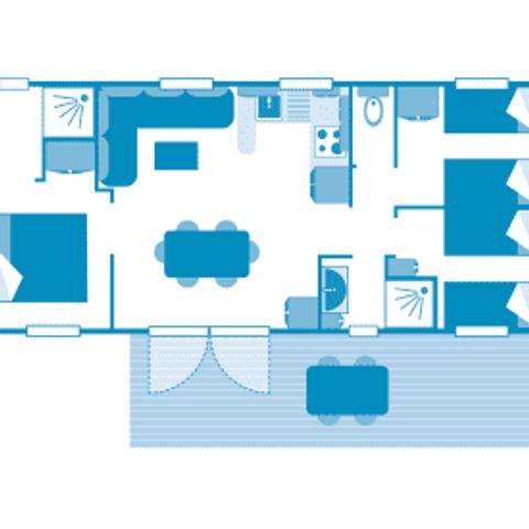 Mobilheim 6 Personen - Cottage 6p 3ch 2SdB ****