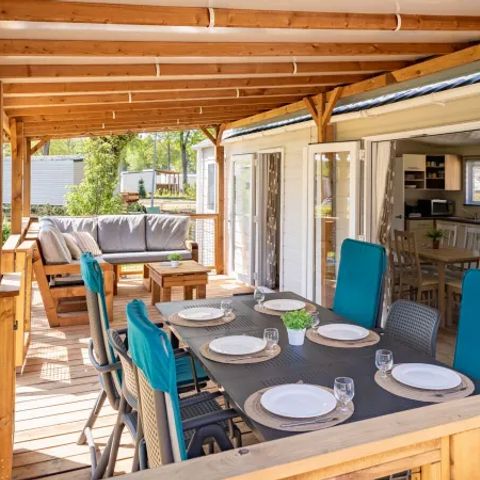 Mobilheim 6 Personen - Komfort 3 Schlafzimmer Lounge mit Geschirrspüler