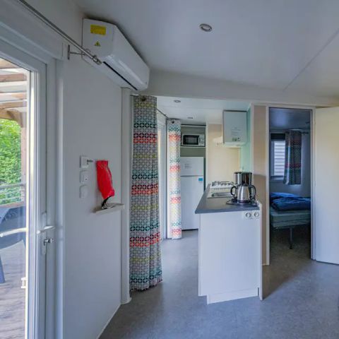 Bungalow 6 Personen - Mobilheim | Comfort | 2 Zi. | 4/6 Pers. | Erhöhte Terrasse | 1 Bad | Klim.