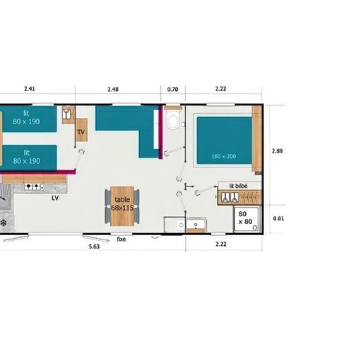 Mobilheim 4 Personen - 4P Premium