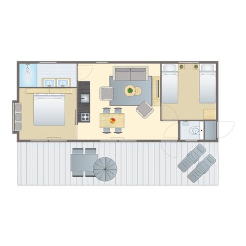 Bungalow 4 Personen - 4-Personen-Ferienhaus