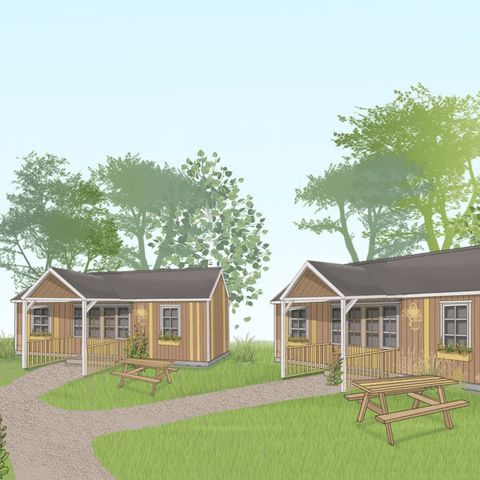 Bungalow 18 Personen - Familienplatz 18 (3x Charlies Dünenhaus)