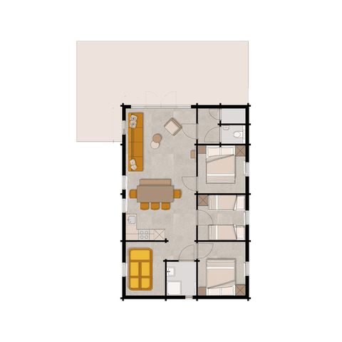 LODGE 6 Personen - Woezel & Pip - Mit Spielzimmer