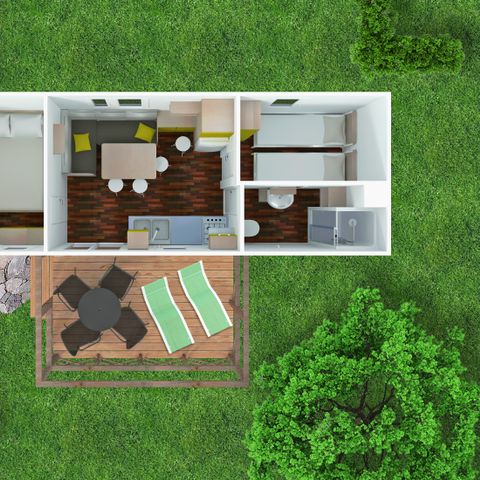 Mobilheim 4 Personen - Klassisches Ferienhaus