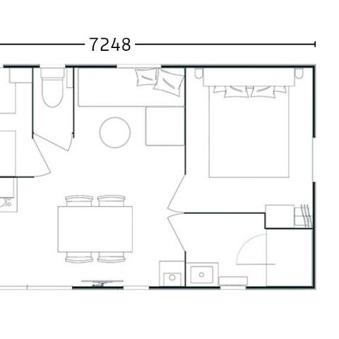 Mobilheim 4 Personen - Mobilheim Premium- 27 m² - 2 Zimmer- TV