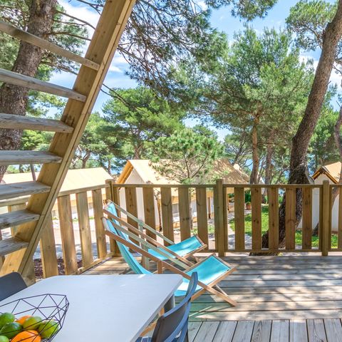 Zelt 4 Personen - Lodge-Zelt mit zwei Schlafzimmern (2+2)