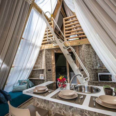 Zelt 4 Personen - Premium Lodge-Zelt mit zwei Schlafzimmern (2+2)