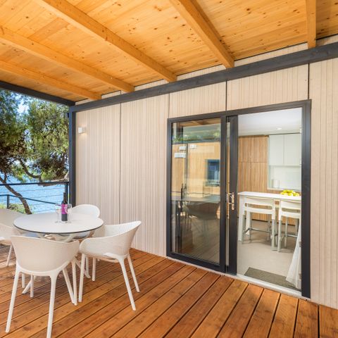 Mobilheim 6 Personen - Deluxe Camping Villa erste Reihe zum Meer