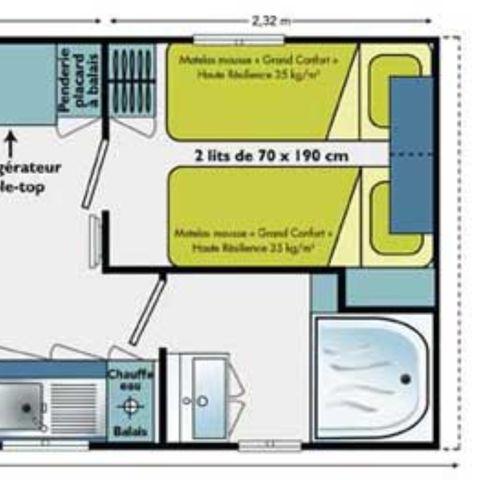 Mobilheim 4 personen - Mougins – Altair – - 2 Schlafzimmer - 25 m² - Meerblick
