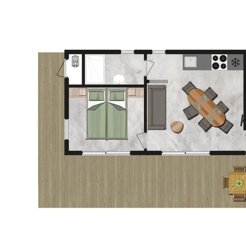 LODGE 5 Personen - Ecolodge l 2 Schlafzimmer | Haustiere willkommen