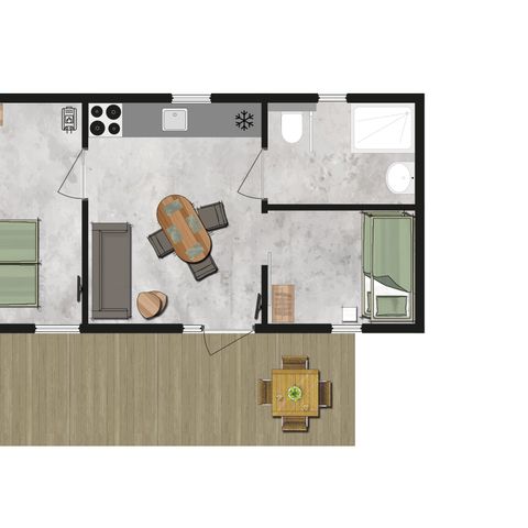 LODGE 4 Personen - Pflegefreundliche Ecolodge l 4 Personen