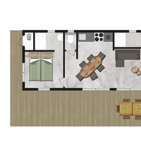 LODGE 6 Personen - Ecolodge | 3 Schlafzimmer | Haustiere willkommen