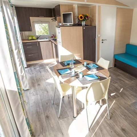 Mobilheim 4 Personen - Cottage Grand Confort Glenans 31m² - 2 Zimmer / Überdachte Holzterrasse