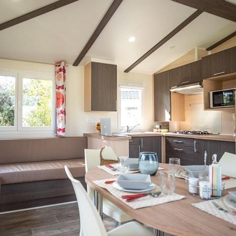 Mobilheim 4 Personen - Cottage Grand Confort Maledives 32m² - 2 Zimmer / ÜBERDECKTE HOLZTERRASSE