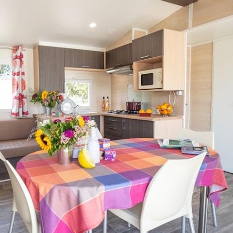 Mobilheim 6 Personen - Cottage Grand confort Florès 35m² - 3 Zimmer / Überdachte Holzterrasse