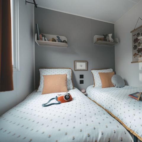 Mobilheim 6 Personen - Mobilheim Premium - 3 Zimmer - halboffene Terrasse mit Meerblick