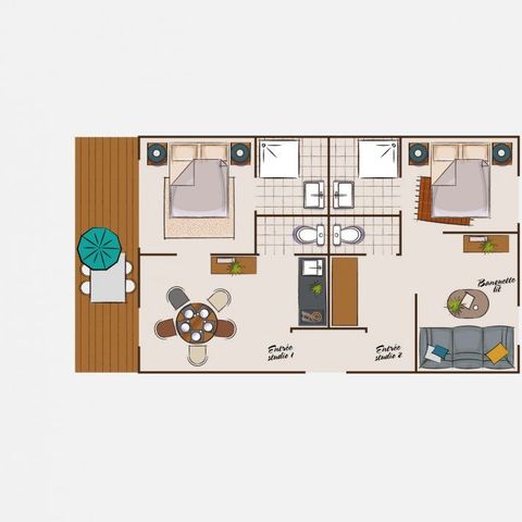 Studio 5 Personen - Doppeltes Studio
