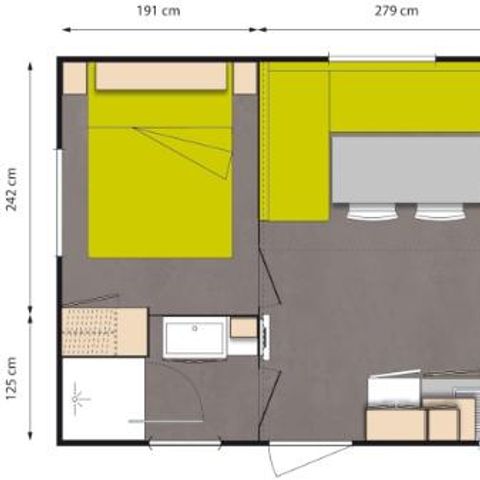 Mobilheim 6 Personen - Premium Pivoine - 3 Schlafzimmer + Terrasse 11.25 m²