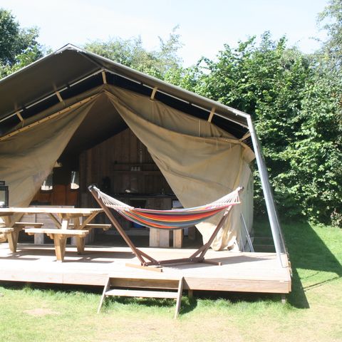 Safarizelt 5 Personen - Glamping-Lodge mit eigenem Sanitärbereich