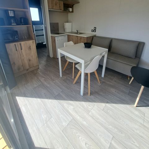 Mobilheim 2 Personen - Mobil Studio mit SPA - 1 Schlafzimmer - überdachte Terrasse