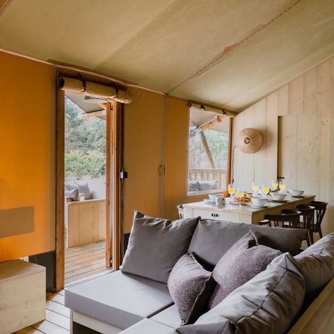 Safarizelt 6 personen - Stille Heide - Ofen & Whirlpool