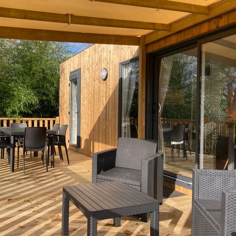 Safarizelt 6 Personen - Sunêlia Luxe Lodge 3 Schlafzimmer 2 Bäder - Bettwäsche vorhanden