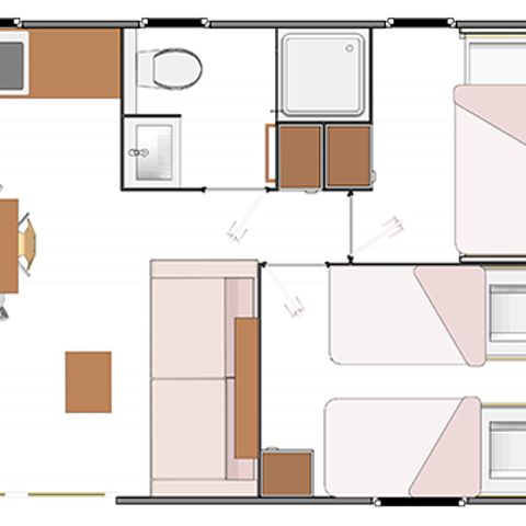 Safarizelt 6 Personen - Sunêlia Luxe Lodge 3 Schlafzimmer 2 Bäder - Bettwäsche vorhanden