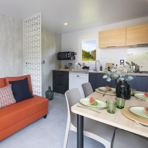 Mobilheim 4 personen - SUNELIA PRESTIGE 2 Schlafzimmer – 34 m² – überdachte Terrasse für 4 Personen
