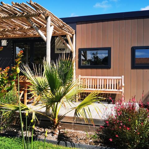 Mobilheim 6 Personen - SAM - SUNELIA LUXE TAOS 3S/ 6P - 40m² - Exotische Pergola