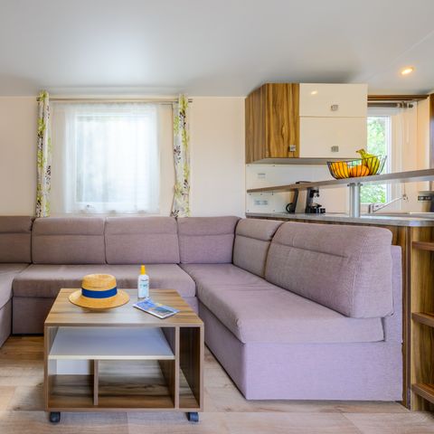 Mobilheim 6 personen - FREIZEIT & KOMFORT 3 Schlafzimmer – 36 m² – überdachte Terrasse für 6 Personen