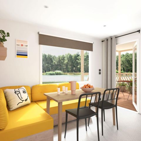 Mobilheim 4 personen - Sonntag – FREIZEIT & KOMFORT 2 Schlafzimmer – 20 m² – Integrierte Terrasse für 4 Personen