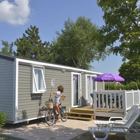 Mobilheim 6 Personen - DIM - COTTAGE CONFORT 3Zi/ 6P - 35m² - Terrasse mit Sonnenschirm