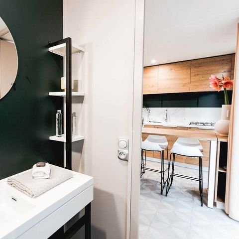 Mobilheim 6 Personen - DIM - COTTAGE CONFORT 3Zi/ 6P - 35m² - Terrasse mit Sonnenschirm