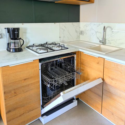 Mobilheim 6 personen - SUNELIA - CONFORT - PLUS - 3 Schlafzimmer - – 35 m² – überdachte Terrasse