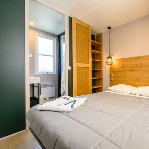 Mobilheim 6 personen - Sonntag – SUNELIA PRESTIGE + KLIMAANLAGE, 3 Schlafzimmer – 36 m² – überdachte Terrasse