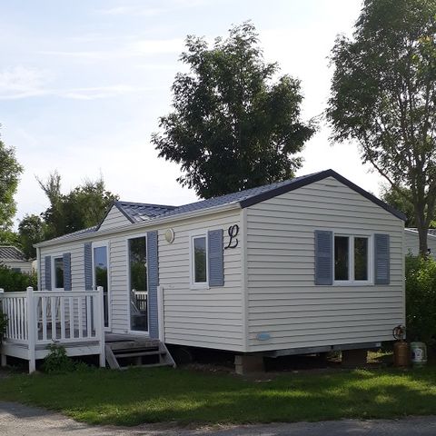 Mobilheim 6 Personen - SAM - COTTAGE CONFORT 3S/ 6P - 35m² - Terrasse mit Sonnenschirm