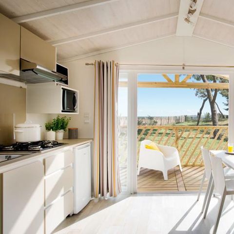 Mobilheim 4 Personen - Loggia 25m² + Terrasse - 2 Schlafzimmer