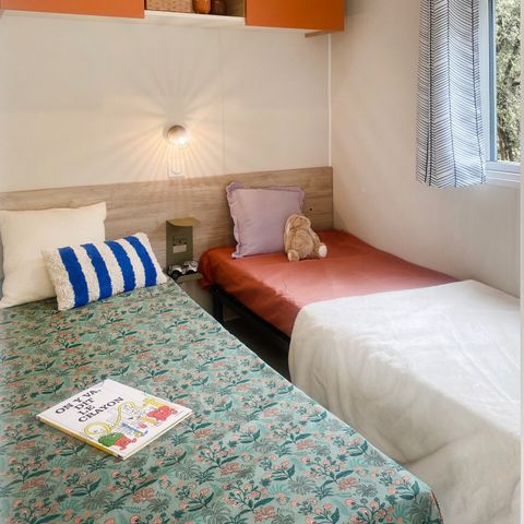 Mobilheim 6 Personen - Premium | 3 Schlafz. | 6 Pers. | Terrasse Lounge | Klimaanlage | TV