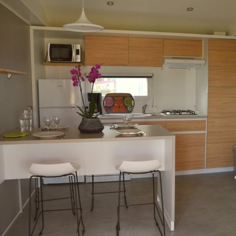 Mobilheim 4 Personen - Premium-Cottage – 2 Schlafzimmer – 2 Badezimmer – Bettwäsche, Handtücher, Plancha und Reinigungsgebühr im Preis inbegriffen