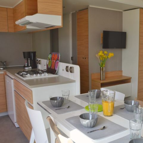 Mobilheim 6 Personen - Premium-Ferienhaus – 3 Schlafzimmer – 2 Badezimmer – Bettwäsche, Handtücher, Plancha und Reinigungsgebühr im Preis inbegriffen