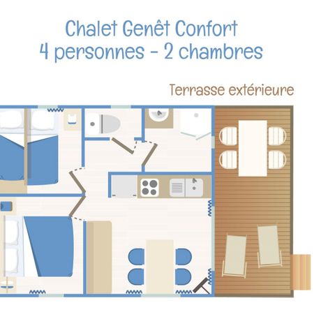 Chalet 5 Personen - Chalet Genêt Confort 5 Personen 2 Schlafz.