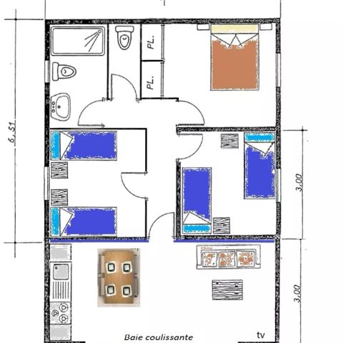 Villa 8 Personen - Villa Cottage 4 Zimmer 6/8 Personen Klimatisiert + TV