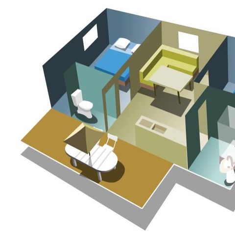 Mobilheim 6 Personen - 2 Zimmer (29 m²) Nr. 0 bis 2