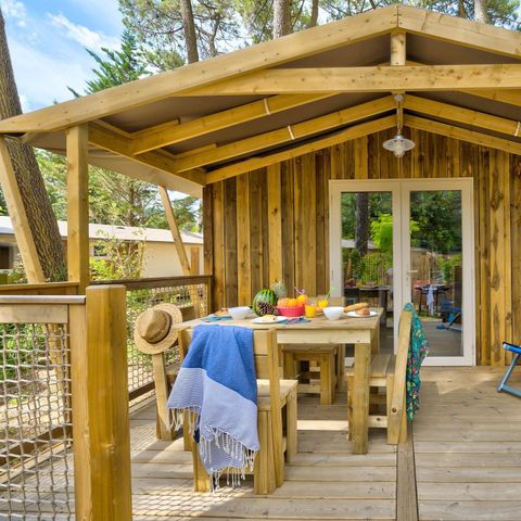 Lodge 4 personen - Sweetflower 2ch - CONFORT - CLIM – 40 m² – Klimaanlage – - TV – Plancha – überdachte Terrasse