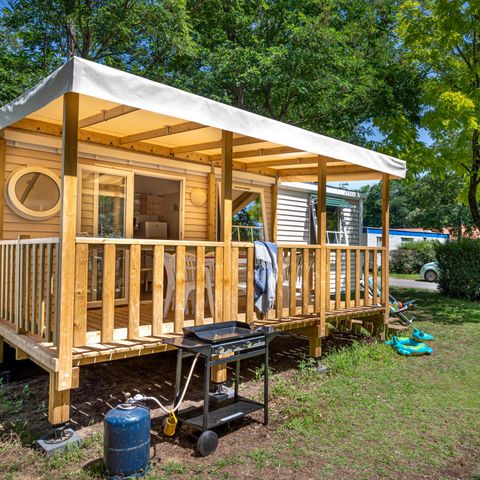 Mobilheim 6 Personen - Komfort TV 3 Zi -TV-überdachte Terrasse-Plancha- 30m² | CONFORT