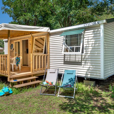Mobilheim 6 Personen - Komfort TV 3 Zi -TV-überdachte Terrasse-Plancha- 30m² | CONFORT