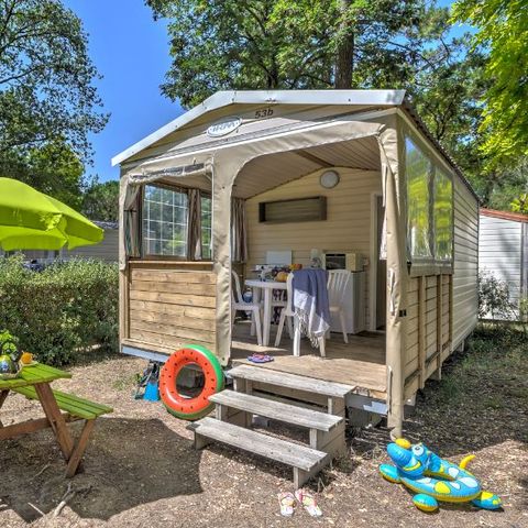 Bungalowzelt 5 personen - Cabane Nature 2ch-ohne Sanitäranlagen-überdachte Terrasse-19m²-ohne - TV